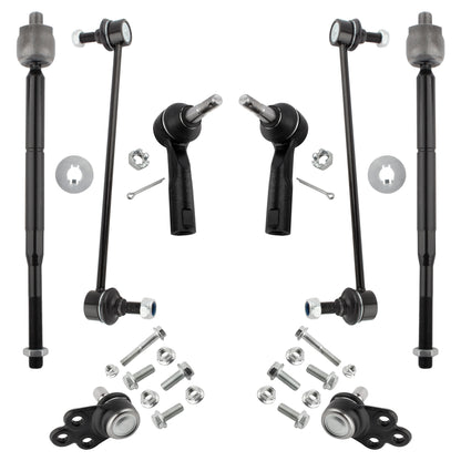 BOXI 8pcs Front Sway Bars&Lower Ball Joints&Tie Rods for Chevy Cobalt 2005-2010