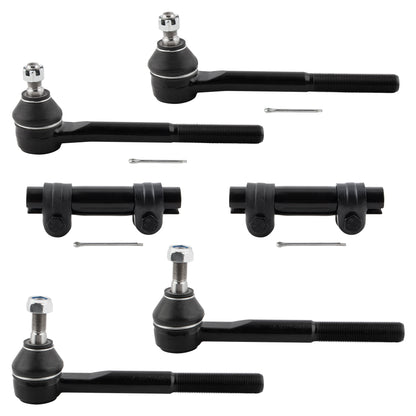 BOXI 6pcs Front Inner&Outer Tie Rods+Adjustment Sleeve for Cadillac Escalade