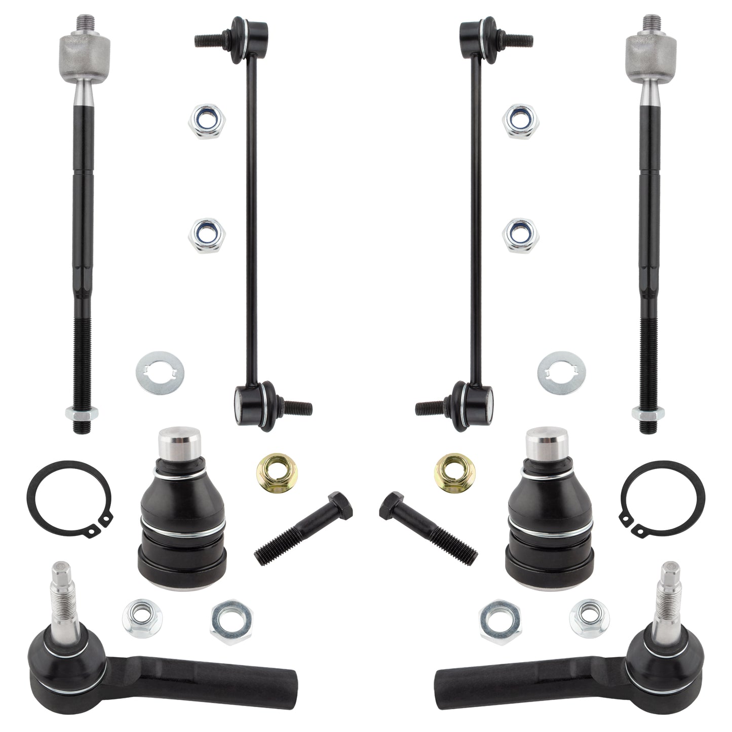 BOXI 8pcs Front Lower Ball Joints Sway Bars Tie Rods Kit for Dodge Caliber 2009 2010 2011 2012