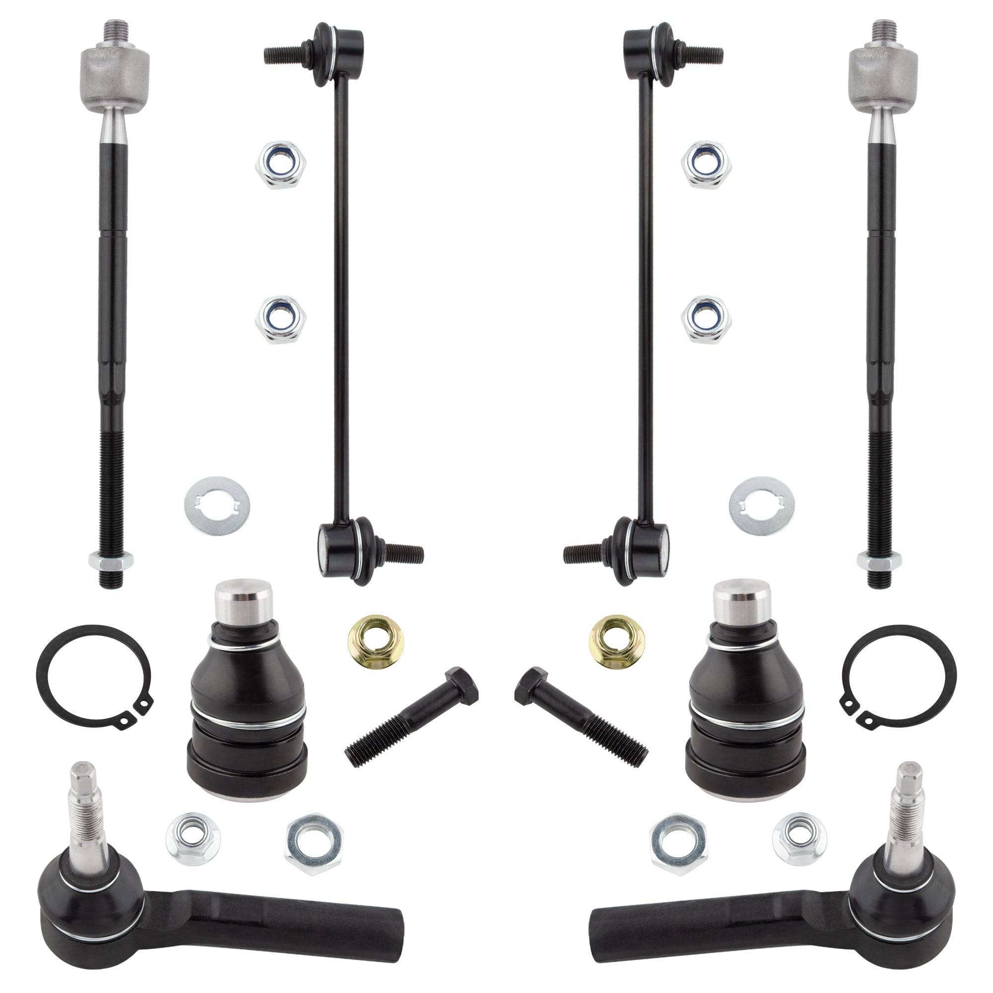 BOXI 8pcs Front Lower Ball Joints Sway Bars Tie Rods Kit for Dodge Caliber 2009 2010 2011 2012