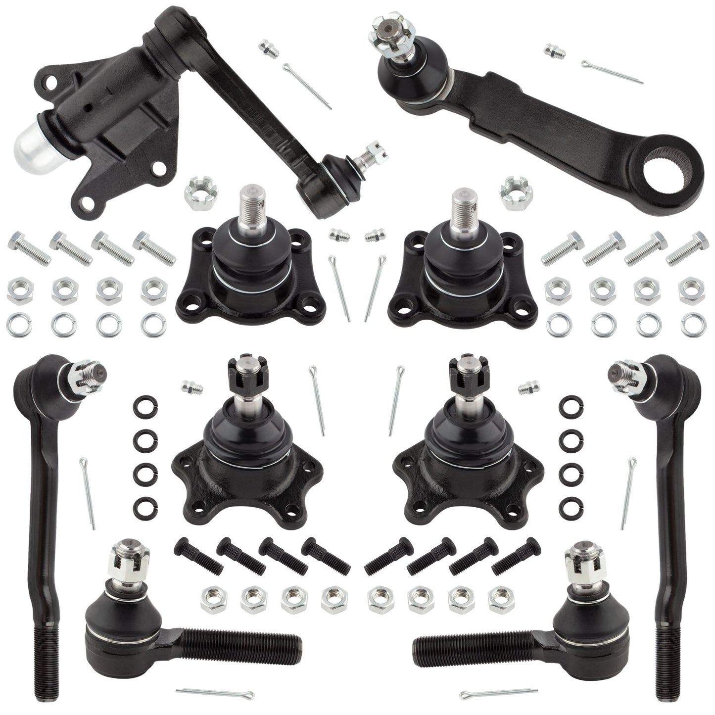 BOXI 10pcs Front Idler Arm Pitman Arm Ball Joints Tie Rod Ends for Toyota 4Runner 1989-1995