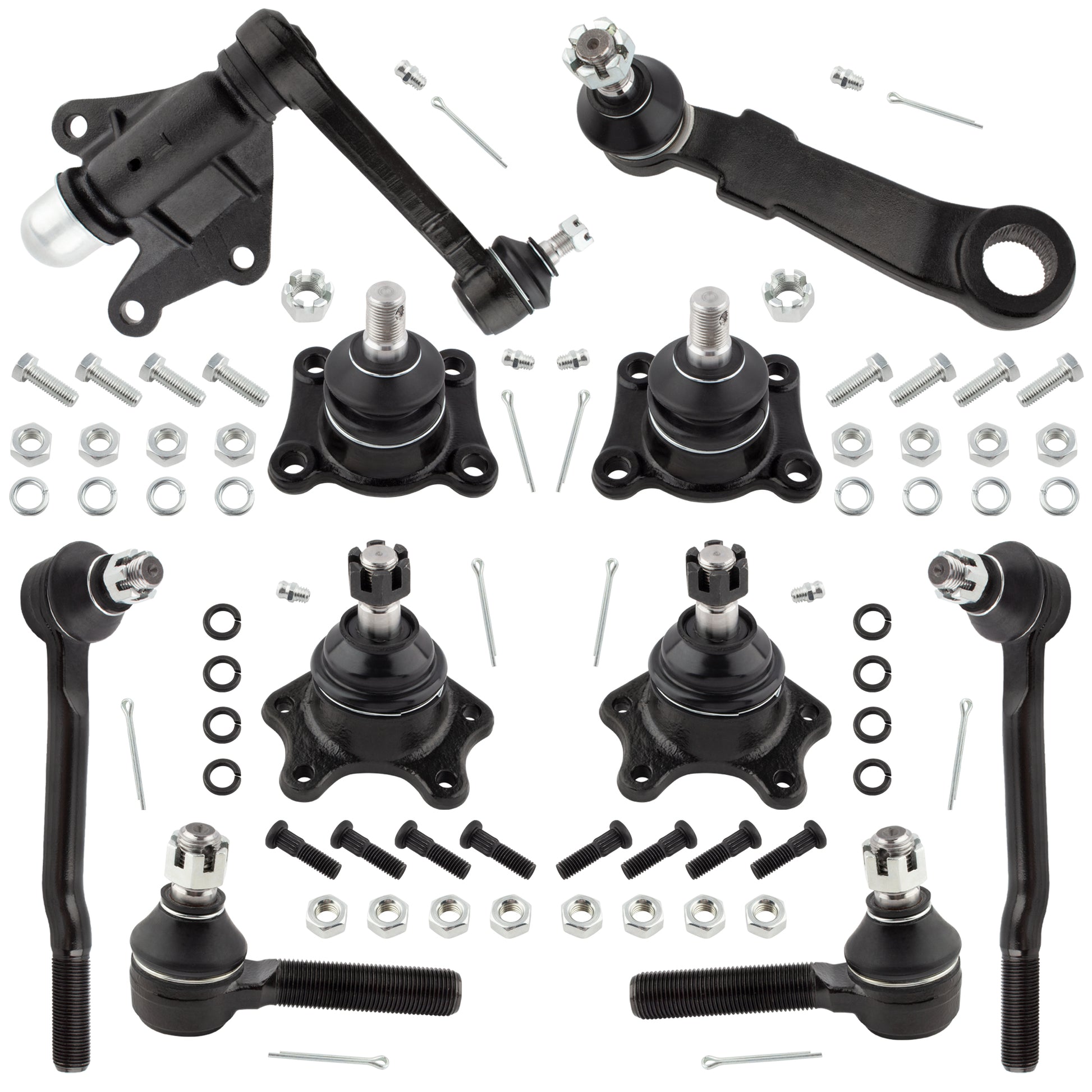 BOXI 10pcs Front Idler Arm Pitman Arm Ball Joints Tie Rod Ends for Toyota 4Runner 1989-1995