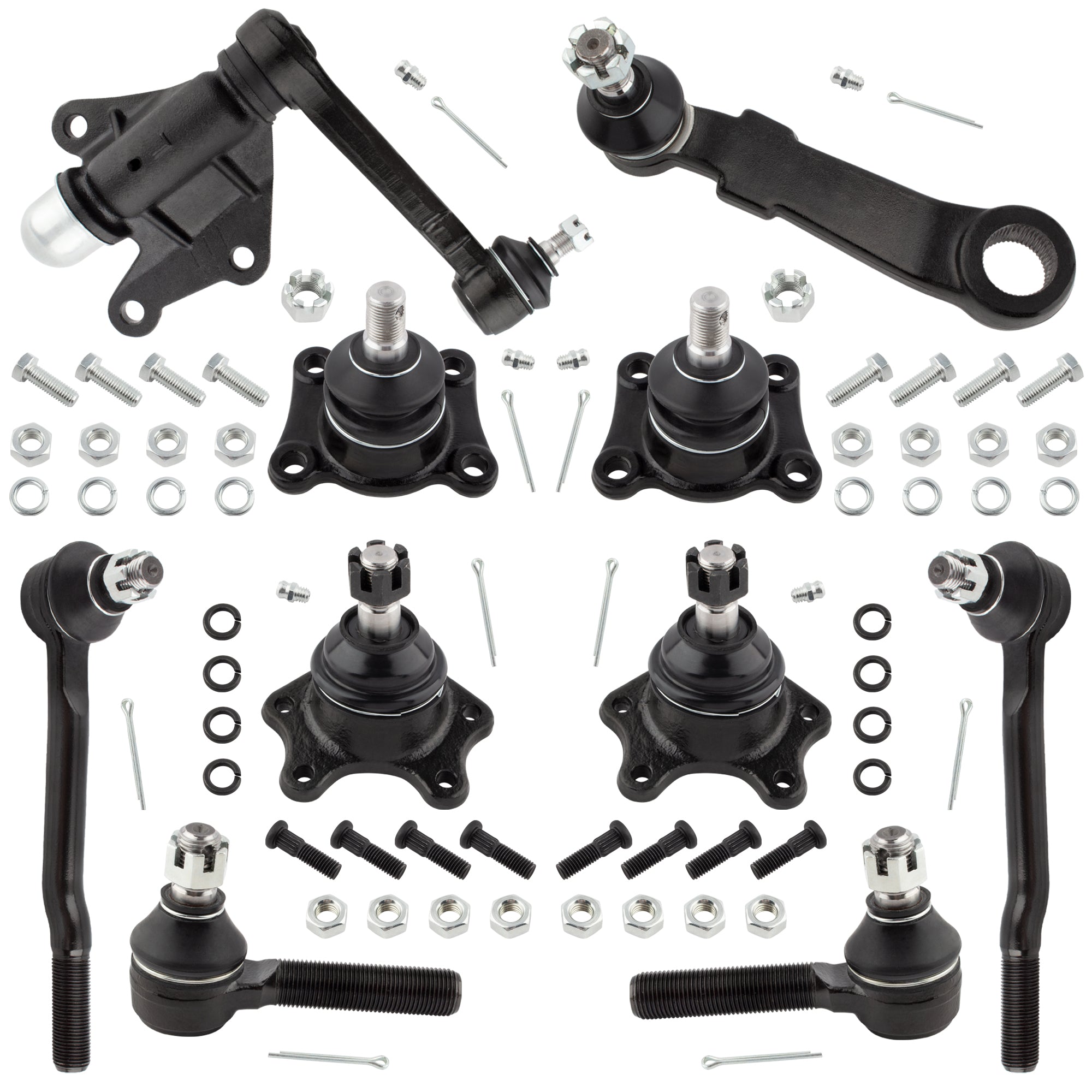 BOXI 10pcs Front Idler Arm Pitman Arm Ball Joints Tie Rod Ends for Toyota 4Runner 1989-1995