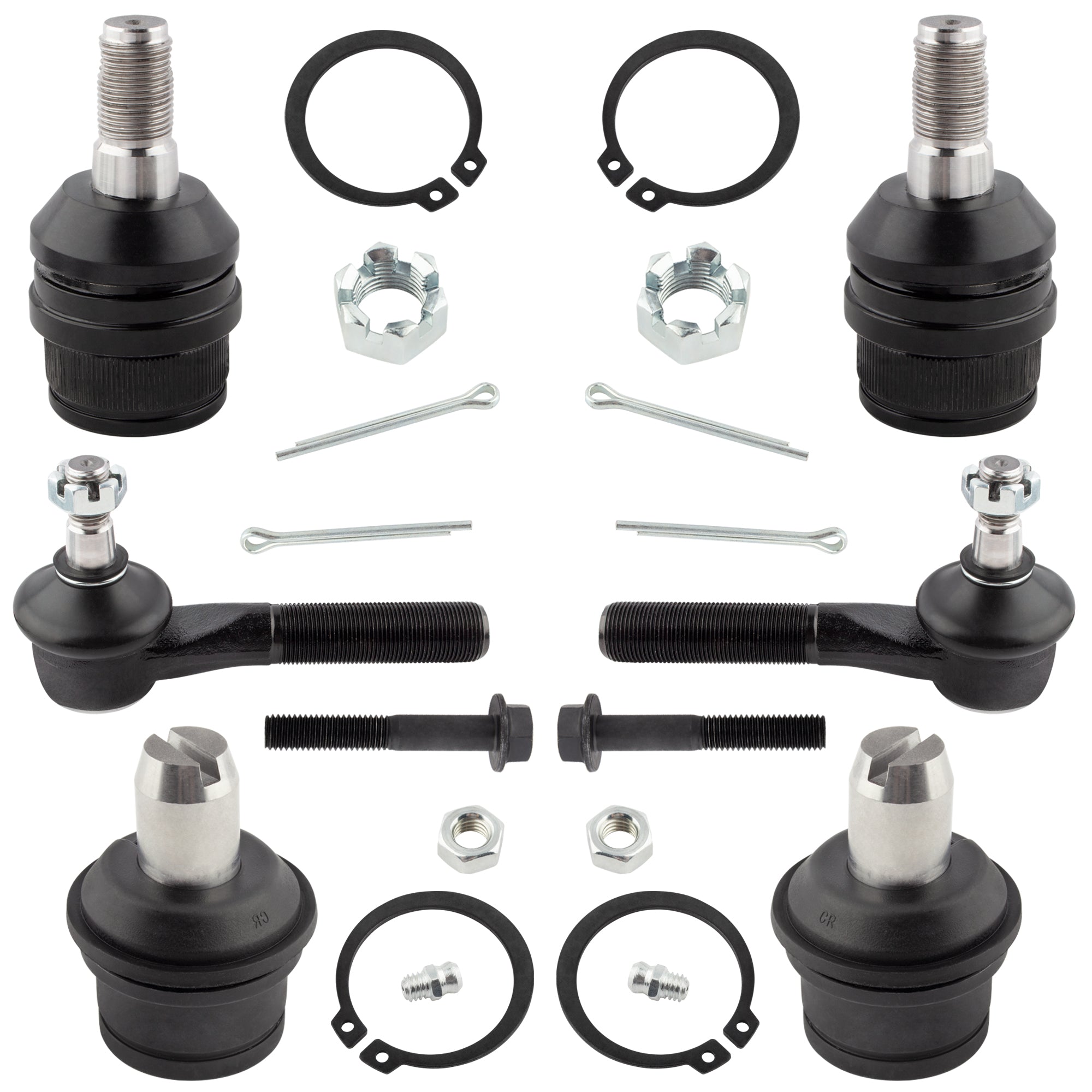 BOXI 6pcs Upper Lower Ball Joint Outer Tie Rod Kit for Ford F-150 1987 1988 1989 1990 1991 1992