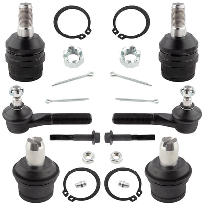 BOXI 6pcs Upper Lower Ball Joint Outer Tie Rod Kit for Ford F-150 1987 1988 1989 1990 1991 1992