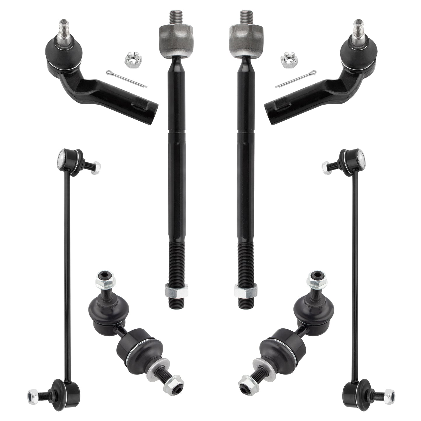 BOXI 8pcs Front and Rear Sway Bars&Tie Rod for Mazda 3 2004-2009
