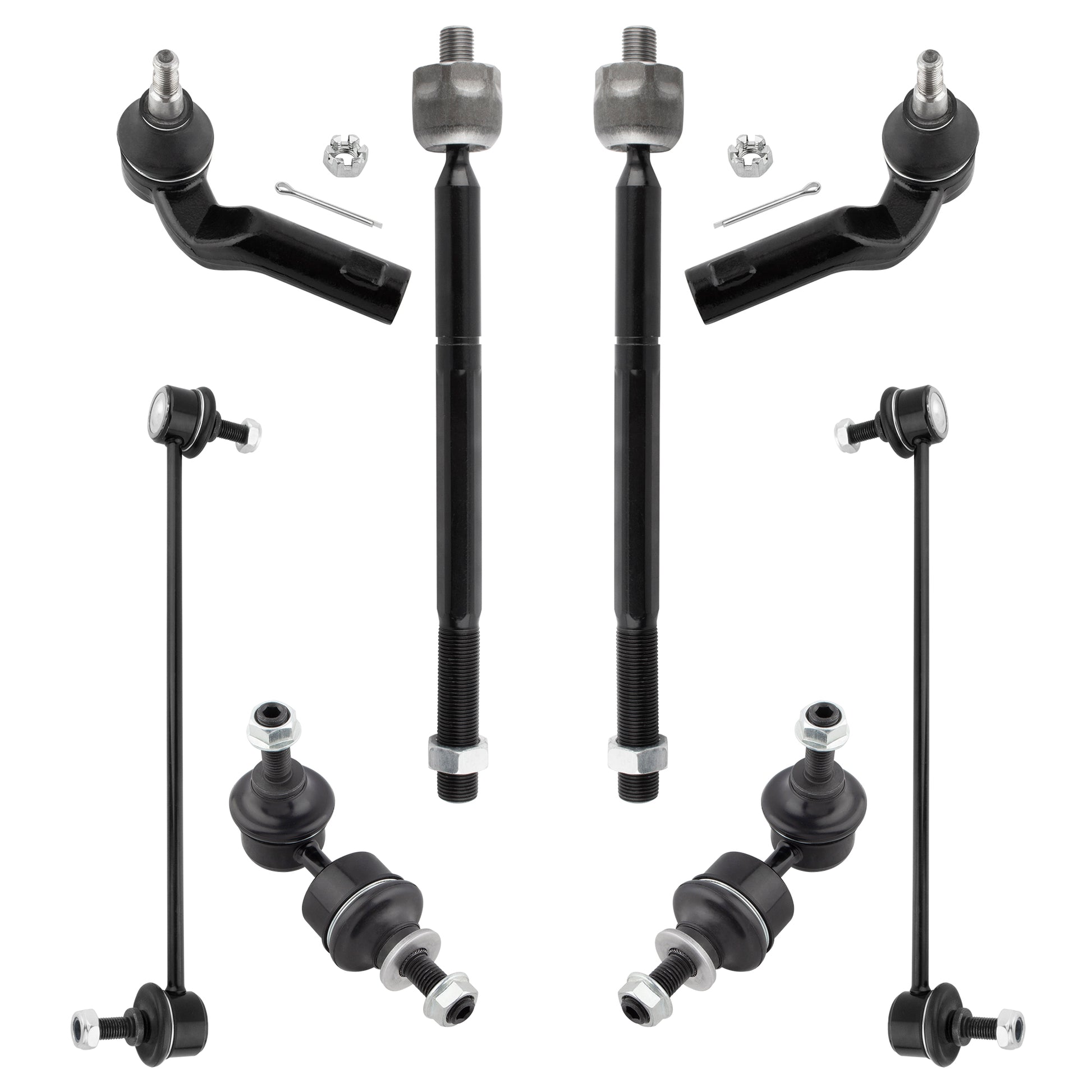 BOXI 8pcs Front and Rear Sway Bars&Tie Rod for Mazda 3 2004-2009
