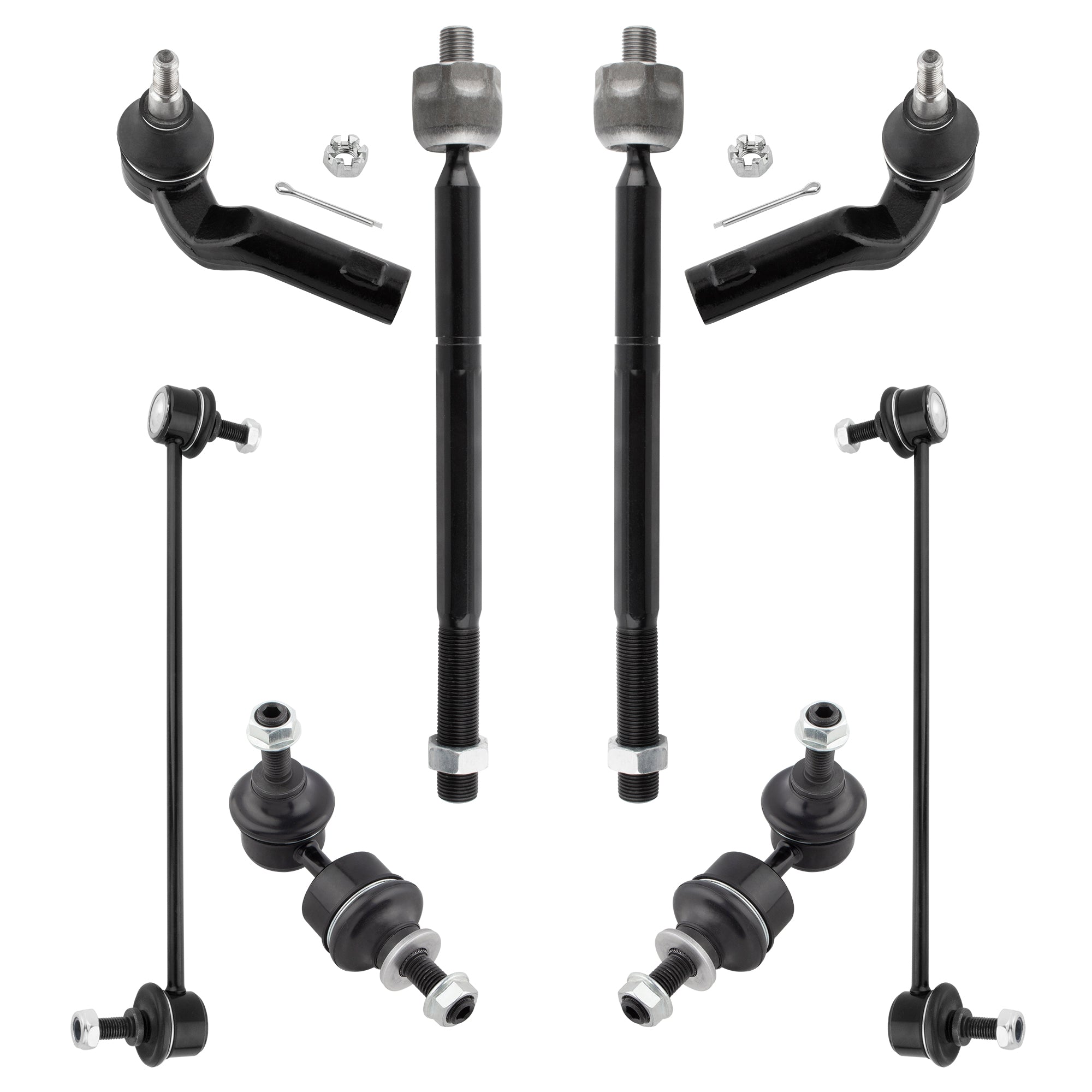 BOXI 8pcs Front and Rear Sway Bars&Tie Rod for Mazda 3 2004-2009