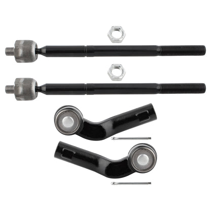 BOXI 4pcs Front Inner & Outer Tie Rod End Links for Mazda 3 2004-2013