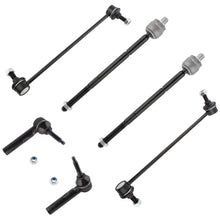 BOXI 6pcs Front Inner & Outer Tie Rods + Sway Bar Links for Chrysler Town & Country Voyager