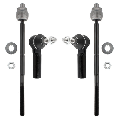 BOXI 4pcs Front Inner and Outer Tie Rod for Ford Mustang 2005 2006 2007 2008 2009 2010 Convertible