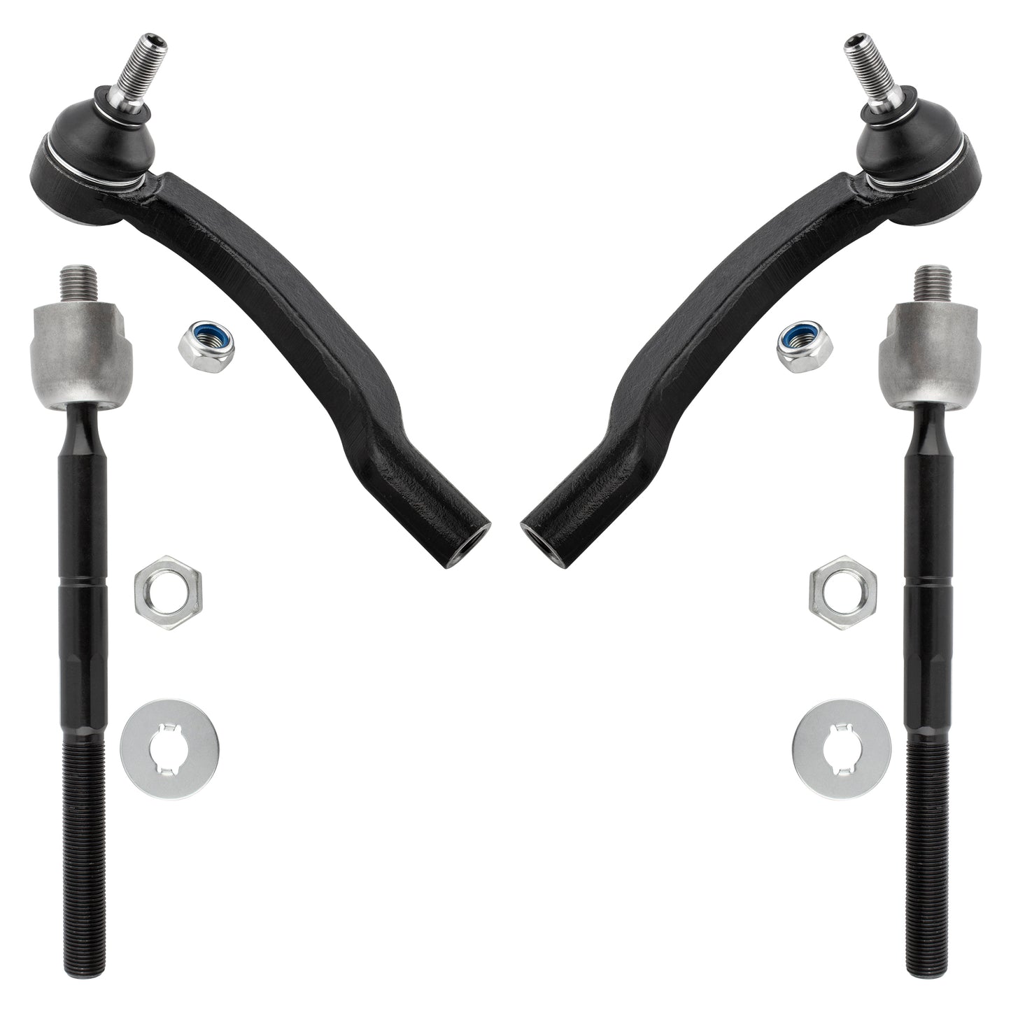 BOXI 4pcs Front Inner & Outer Tie Rod End Links for Toyota Sienna 2004 2005 2006 2007 2008 2009