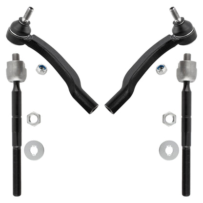 BOXI 4pcs Front Inner & Outer Tie Rod End Links for Toyota Sienna 2004 2005 2006 2007 2008 2009