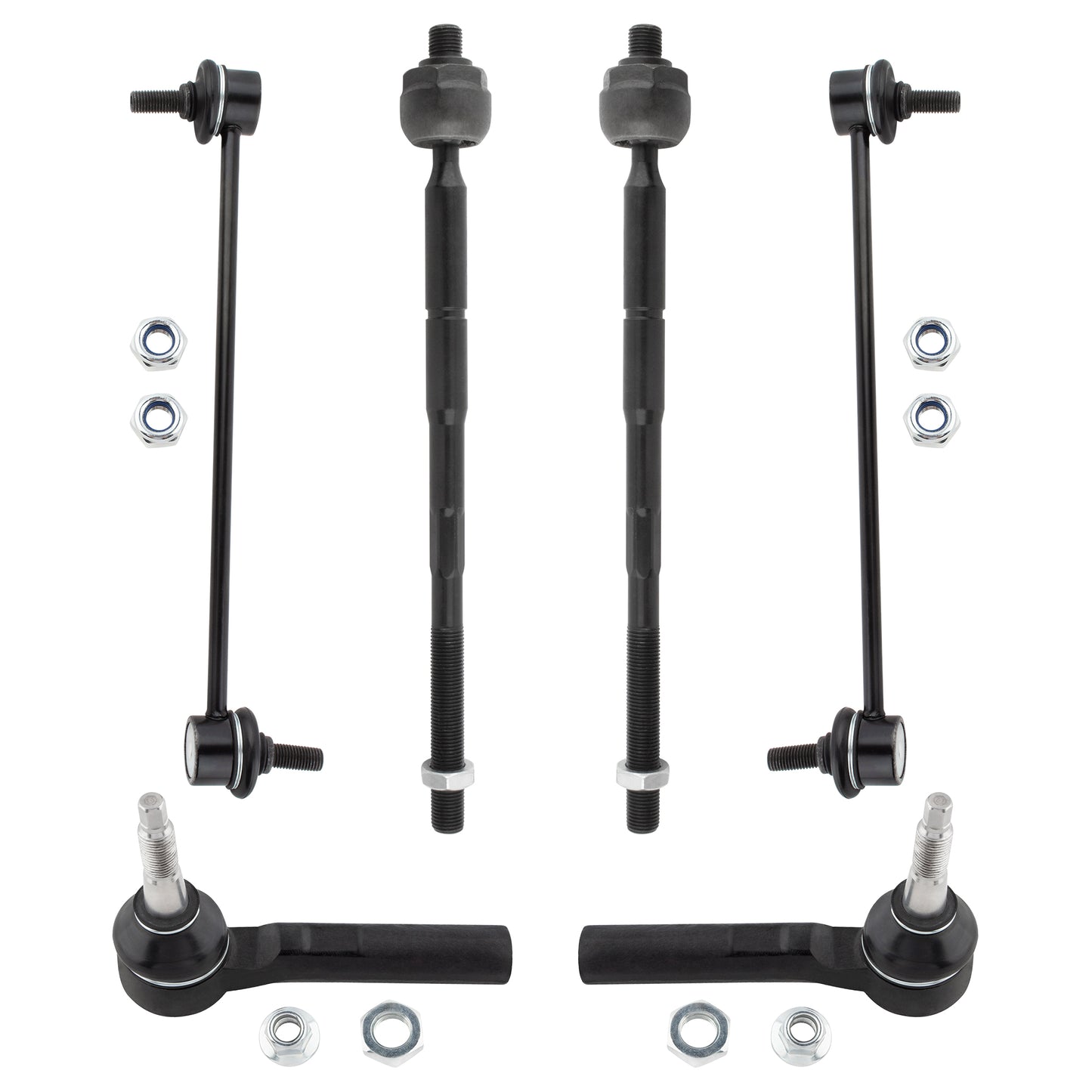BOXI 6pcs front Inner Outer Tie Rods & Sway Bar Links for Chrysler 200 2011 2012 2013 2014