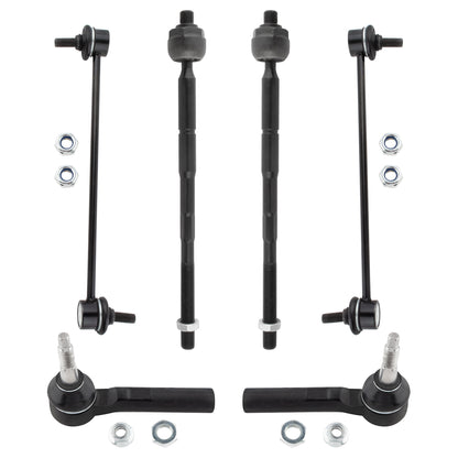 BOXI 6pcs front Inner Outer Tie Rods & Sway Bar Links for Chrysler 200 2011 2012 2013 2014