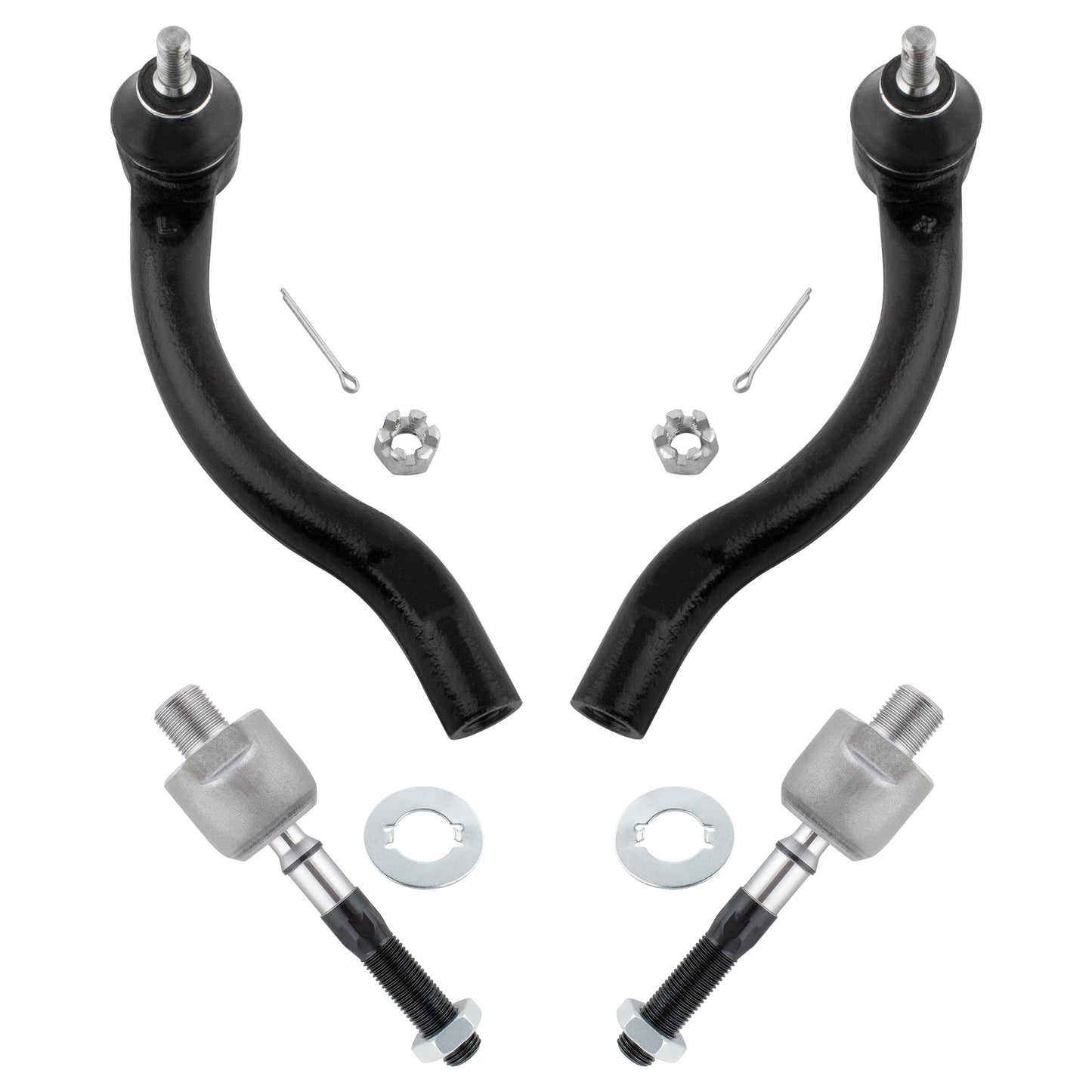 BOXI 4pcs Front Inner and Outer Tie Rod Ends for Honda Accord 2003 2004 2005 2006 2007