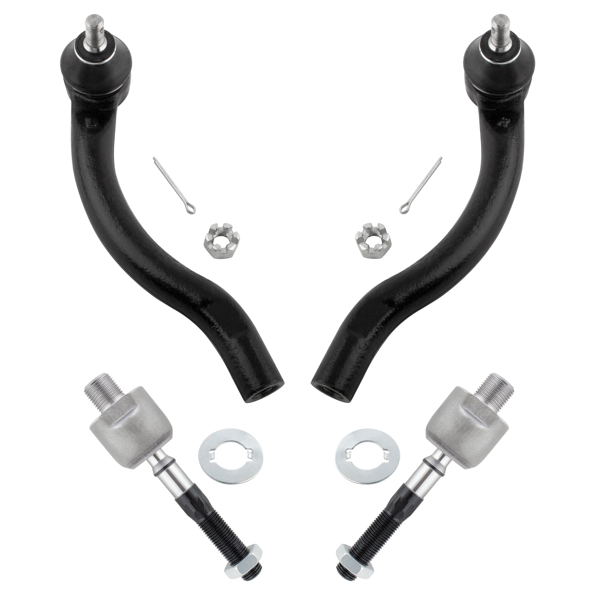 BOXI 4pcs Front Inner and Outer Tie Rod Ends for Honda Accord 2003 2004 2005 2006 2007