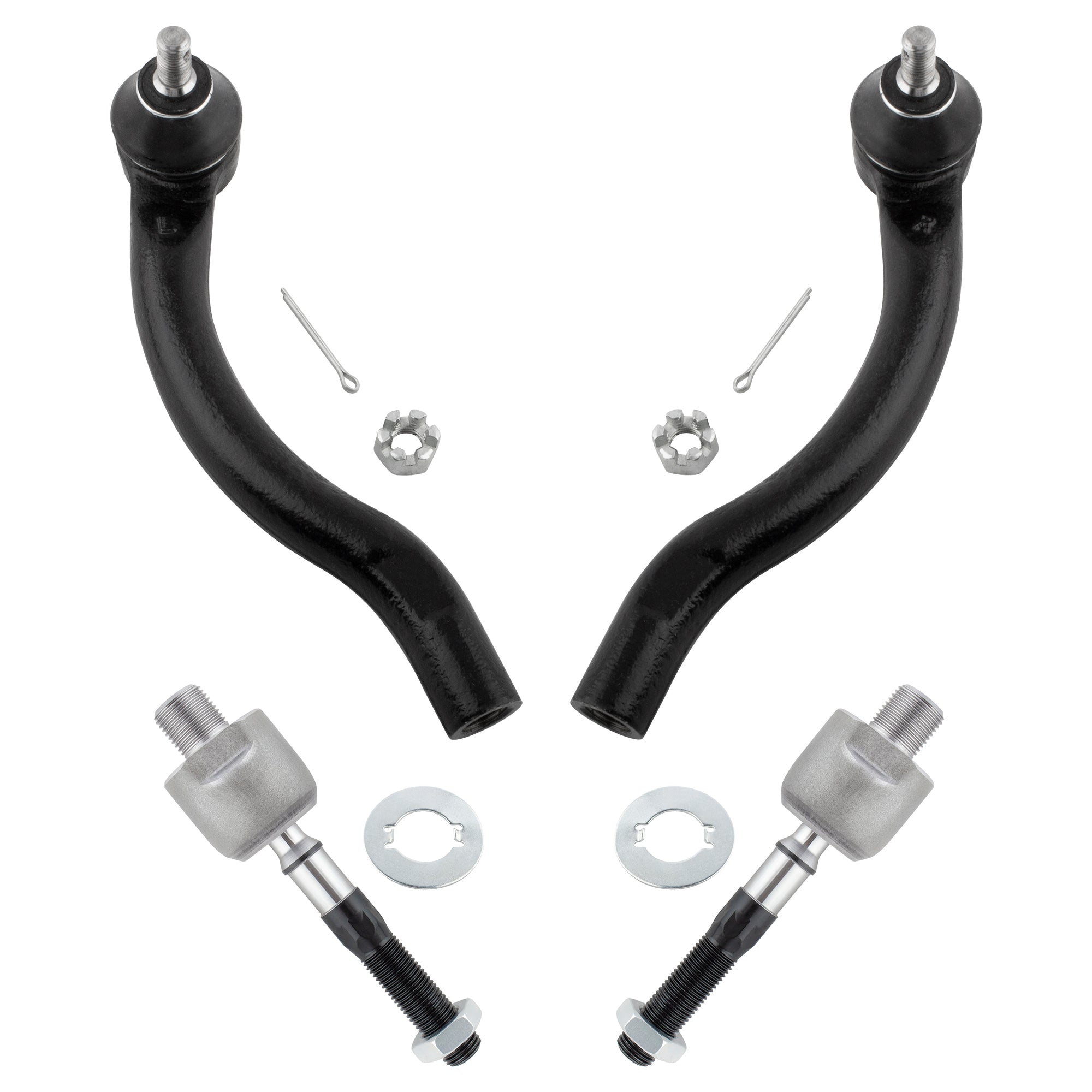 BOXI 4pcs Front Inner and Outer Tie Rod Ends for Honda Accord 2003 2004 2005 2006 2007
