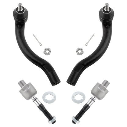 BOXI 4pcs Front Inner and Outer Tie Rod Ends for Honda Accord 2003 2004 2005 2006 2007