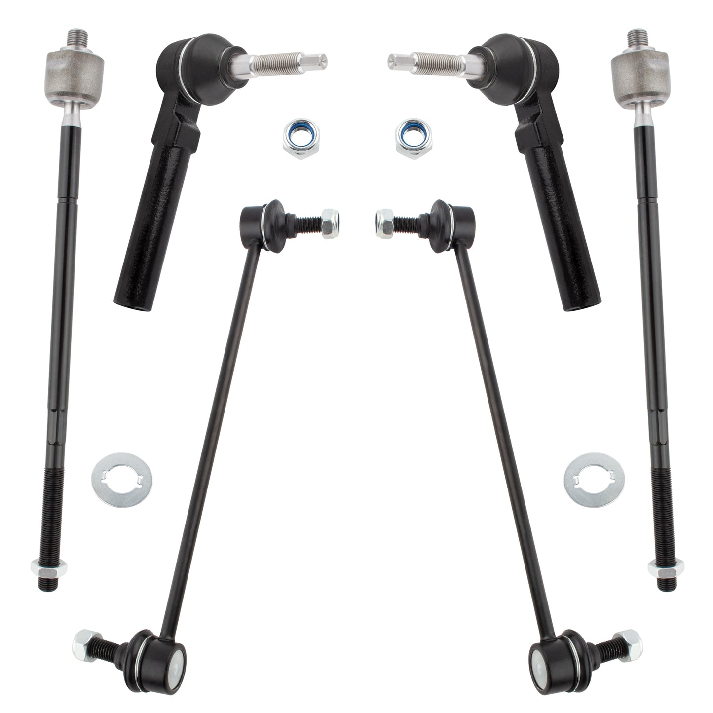 BOXI 6pcs Front Inner Outer Tie Rods Sway Bars for Town & Country 2008-2016