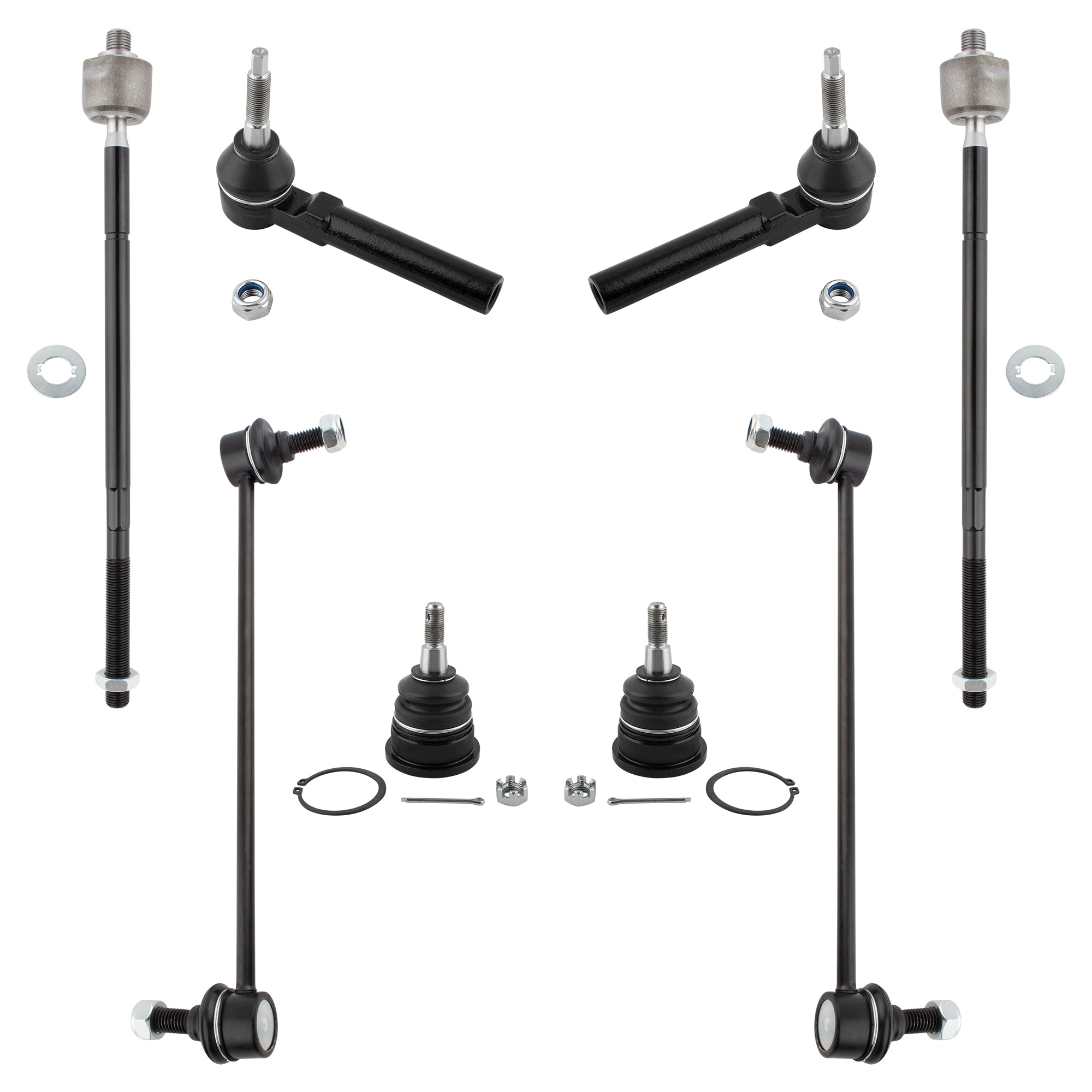 BOXI 8pcs Front Inner Outer Tie Rods Sway Bars Lower Ball Joints for Chrysler Town & Country