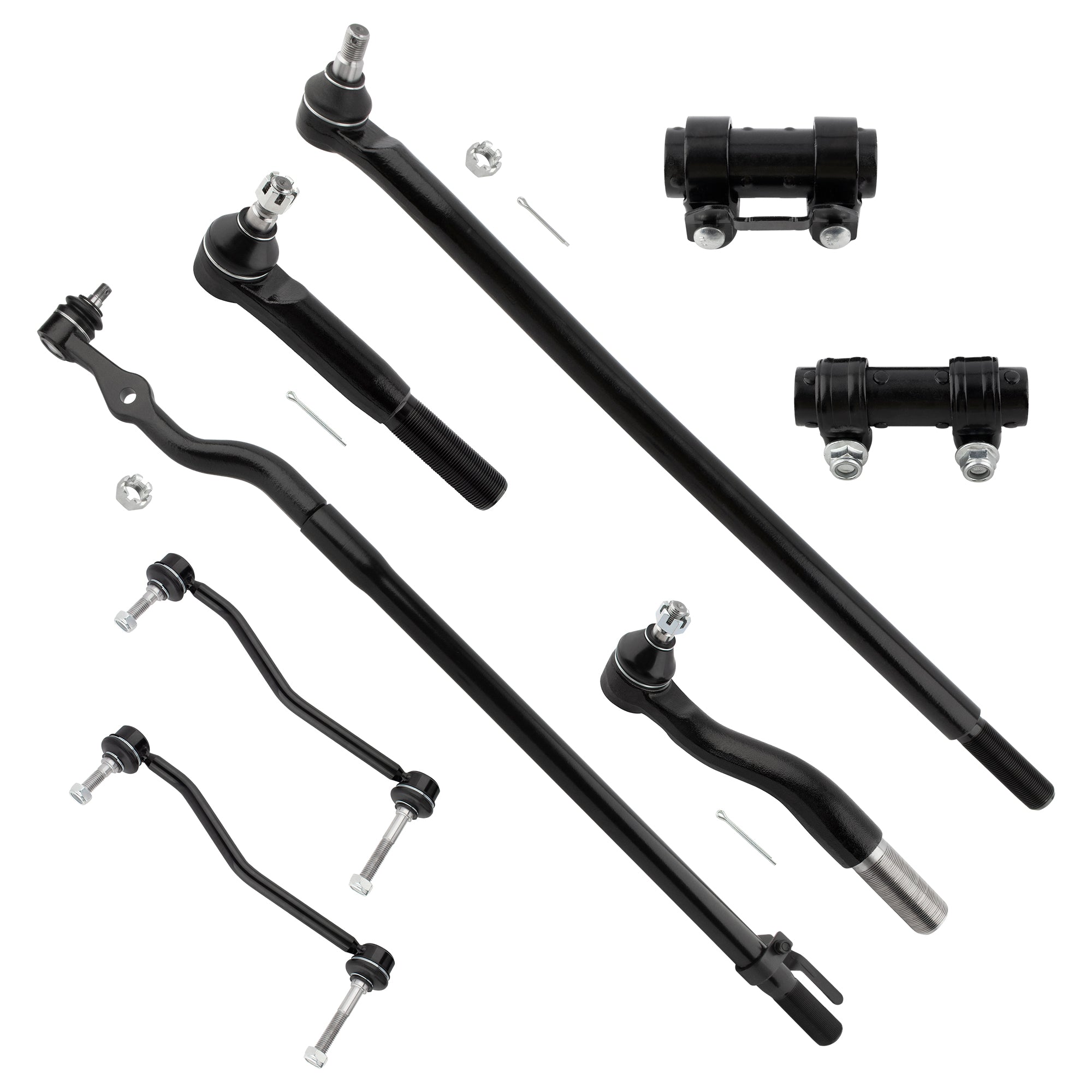 BOXI 8pcs Front Sway Bars Inner&Outer Tie Rods Adjustment Sleeves for Ford Excursion 00-05