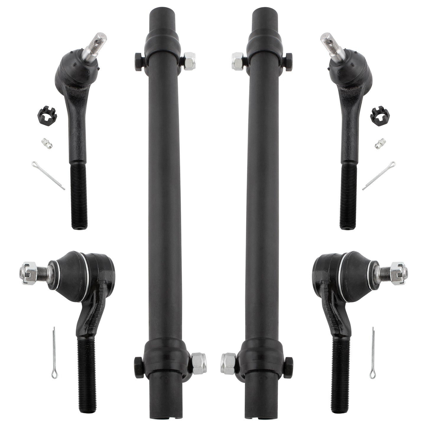 BOXI 6pcs Front Inner and Outer Tie Rod Ends with Adjusting Sleeves for Ford Crown Victoria