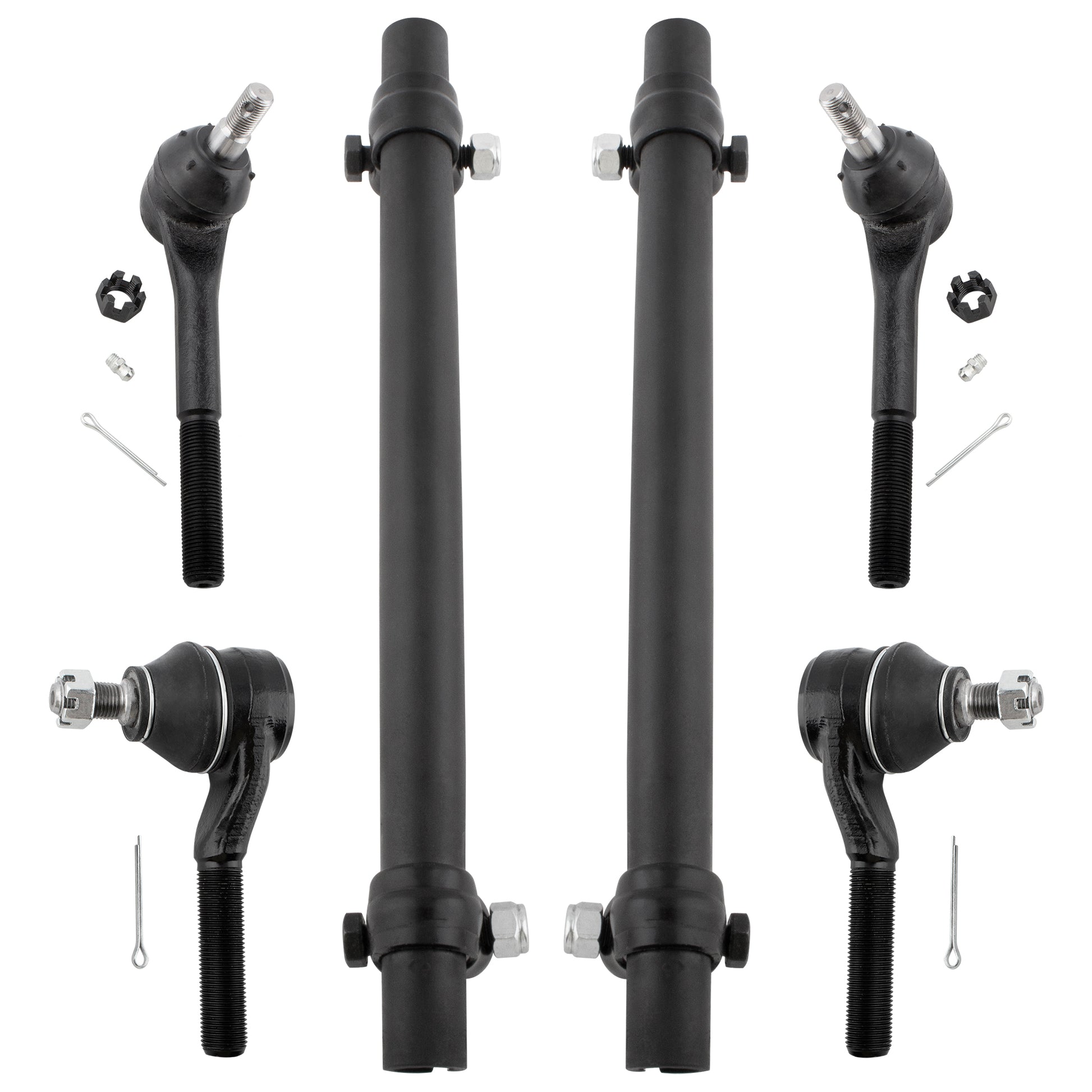 BOXI 6pcs Front Inner and Outer Tie Rod Ends with Adjusting Sleeves for Ford Crown Victoria