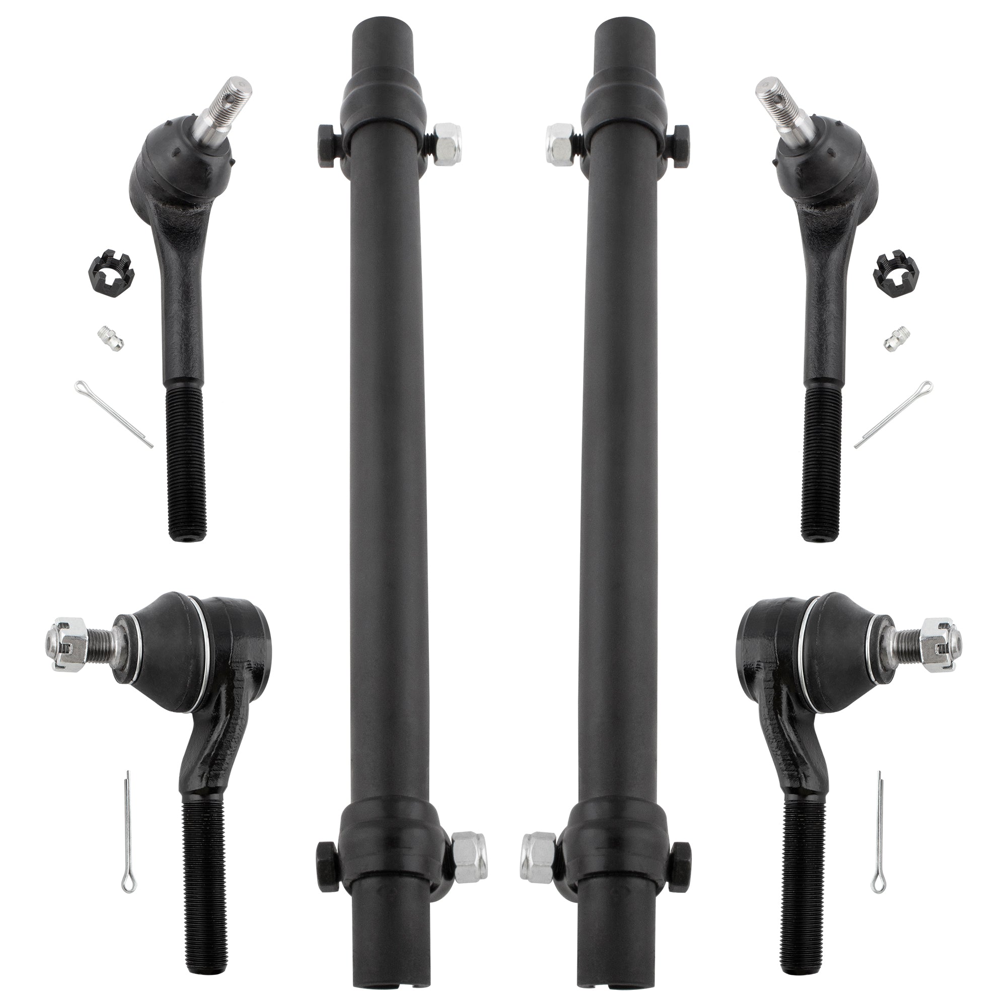 BOXI 6pcs Front Inner and Outer Tie Rod Ends with Adjusting Sleeves for Ford Crown Victoria
