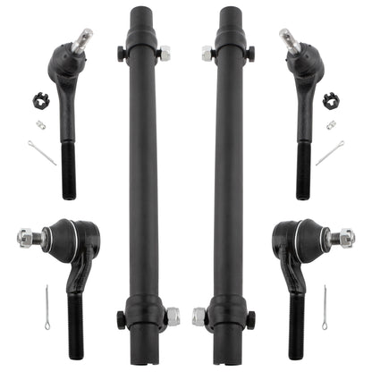 BOXI 6pcs Front Inner and Outer Tie Rod Ends with Adjusting Sleeves for Ford Crown Victoria
