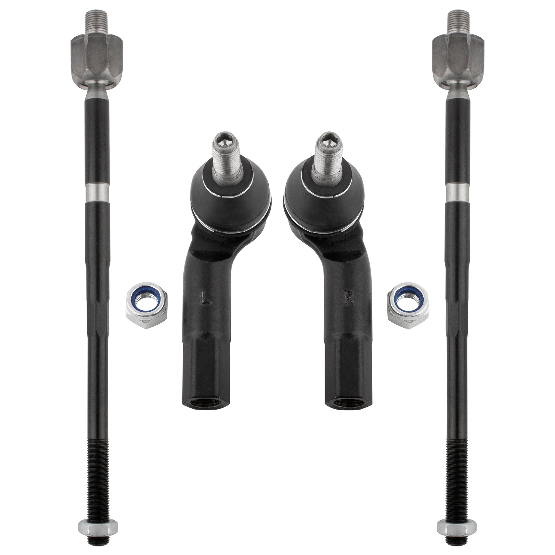 BOXI 4pcs Front Inner and Outer Tie Rods for Volkswagen Beetle 1998-2010