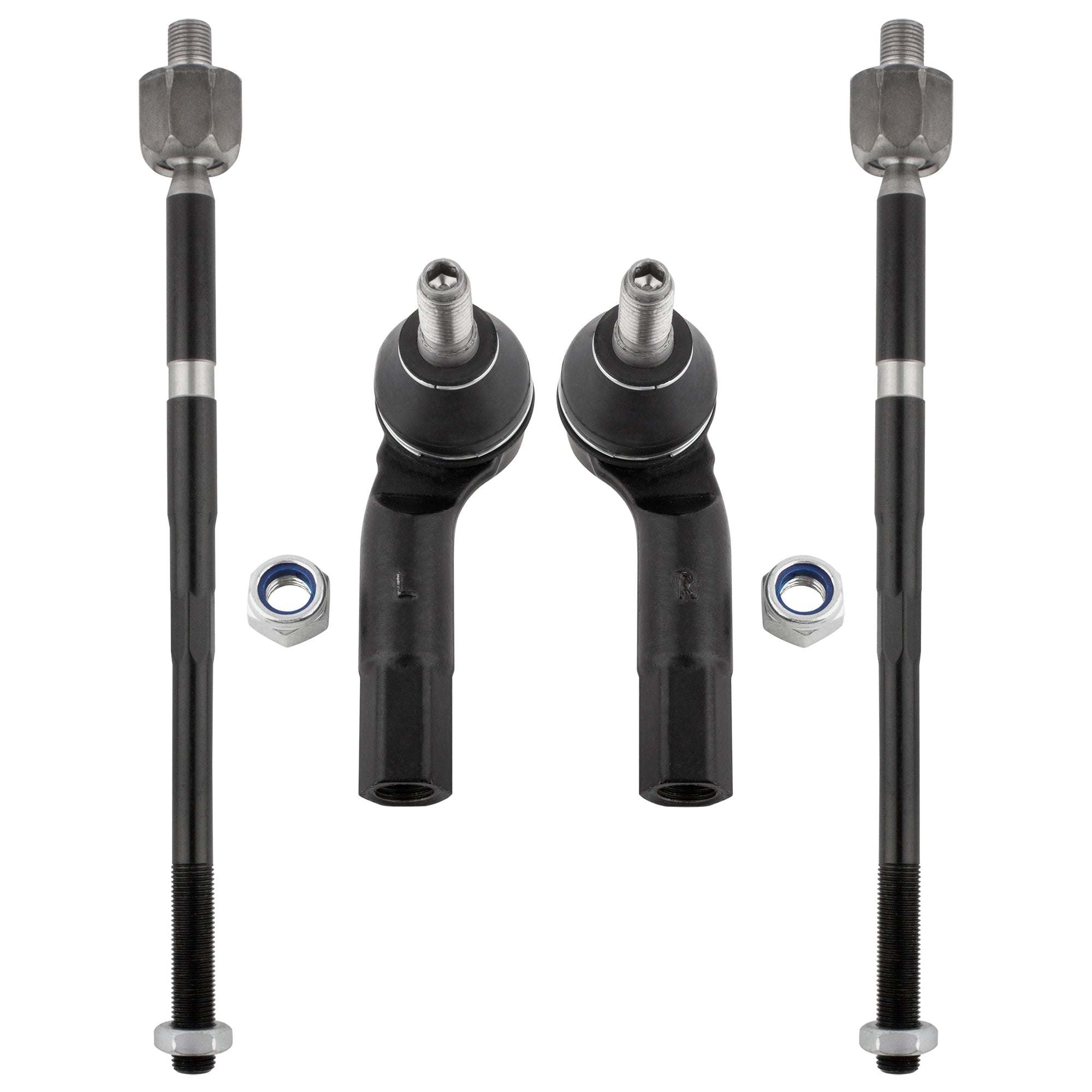 BOXI 4pcs Front Inner and Outer Tie Rods for Volkswagen Beetle 1998-2010