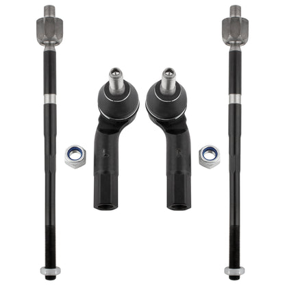 BOXI 4pcs Front Inner and Outer Tie Rods for Volkswagen Beetle 1998-2010