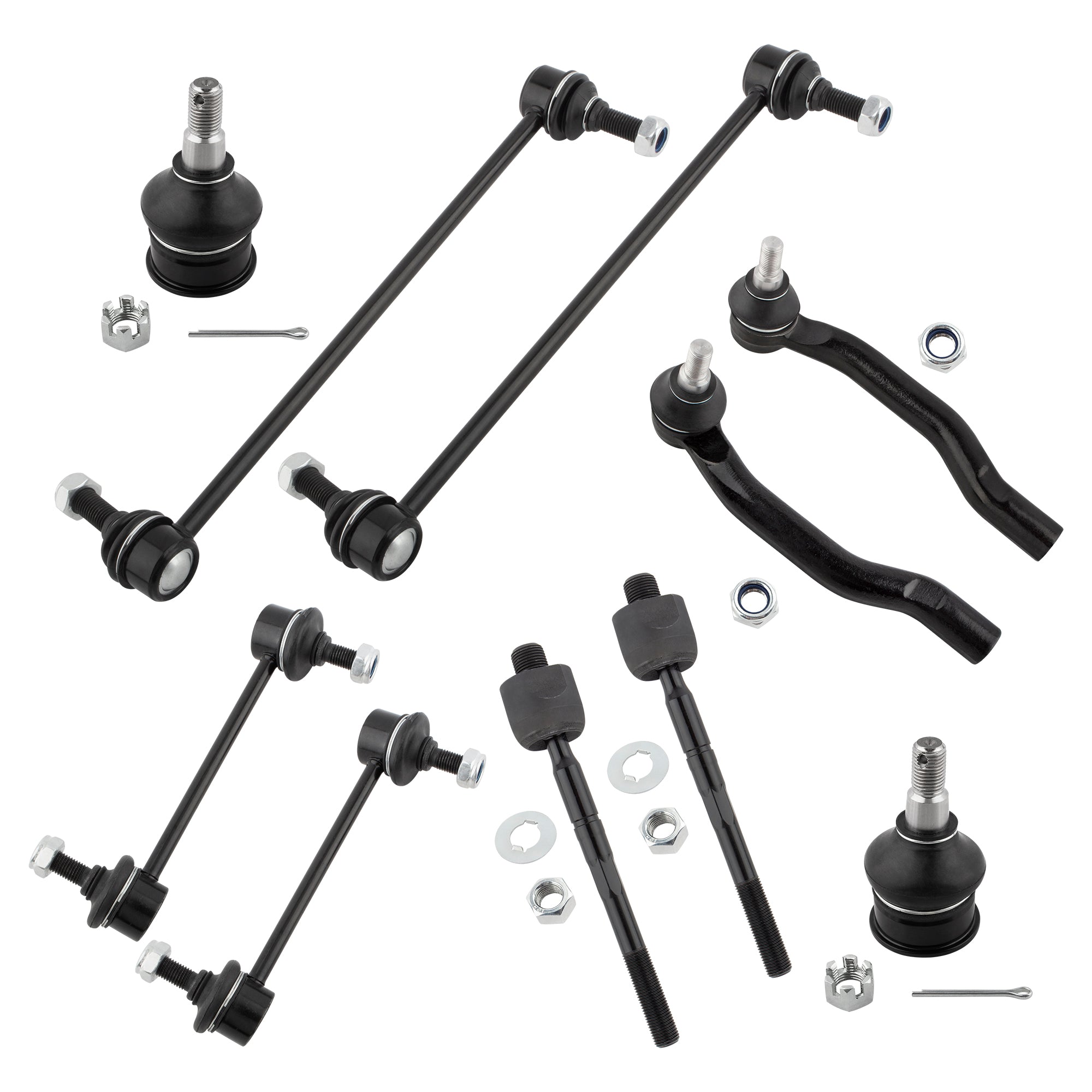 BOXI 10pcs Front and Rear Sway Bar Links & Lower Ball Joints & Tie Rods for Acura MDX 2001 2002