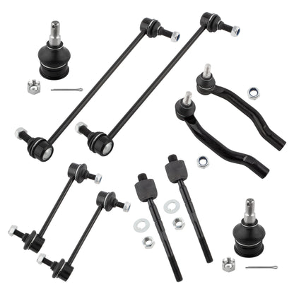 BOXI 10pcs Front and Rear Sway Bar Links & Lower Ball Joints & Tie Rods for Acura MDX 2001 2002