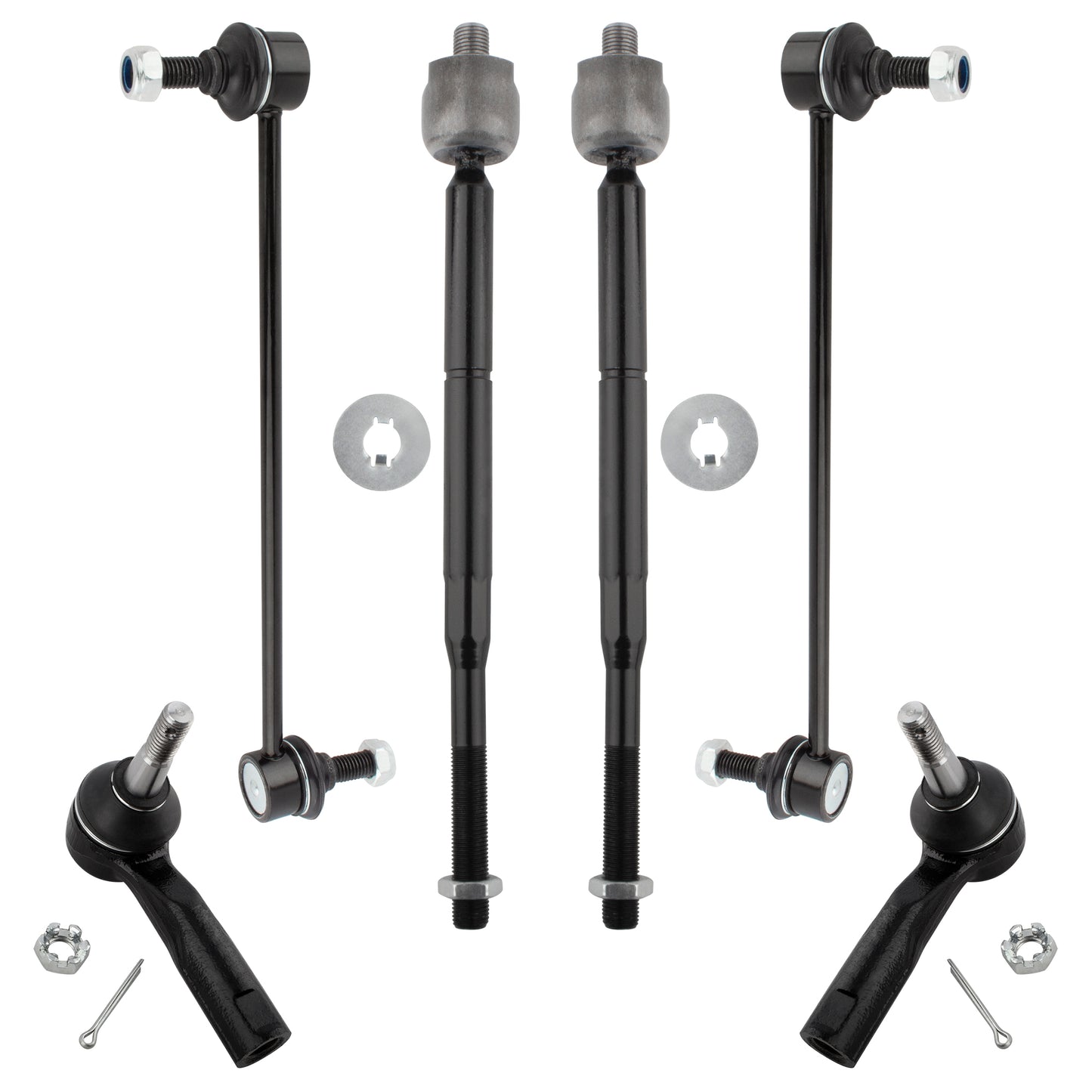 BOXI 6pcs Front Sway Bar End Links Inner+Outer Tie Rods for Chevy Cobalt HHR 2005-2011
