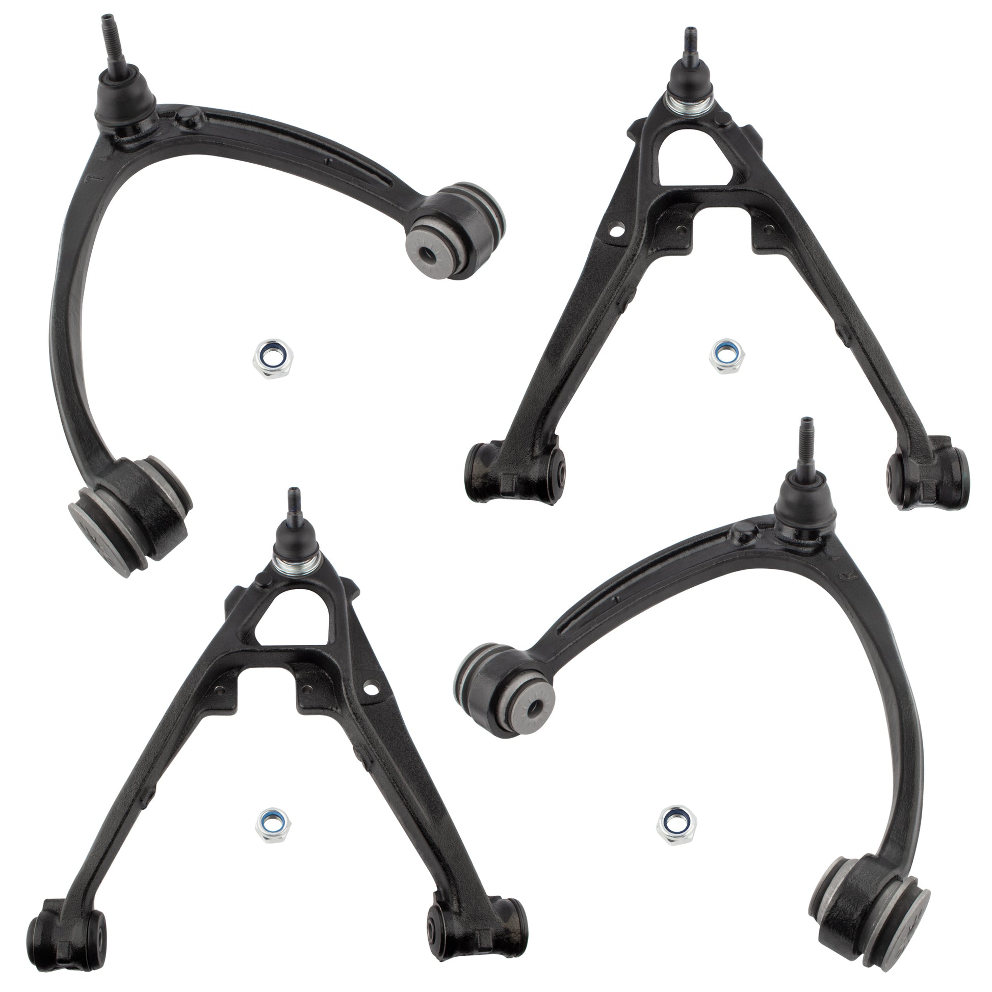 BOXI 4pcs Front Upper and Lower Control Arms Kit for Cadillac Escalade ESV EXT