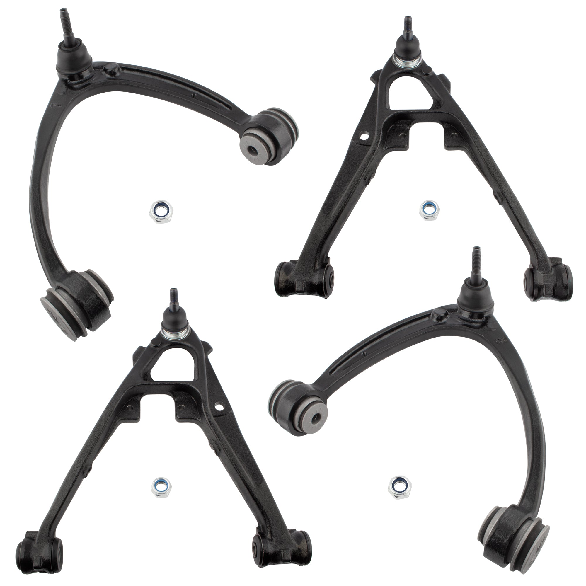 BOXI 4pcs Front Upper and Lower Control Arms Kit for Cadillac Escalade ESV EXT