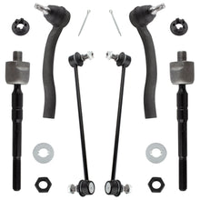 BOXI (Set of 6) Front Stabilizer Sway Bar End Links + Front Inner & Outer Tie Rod Ends Suspension