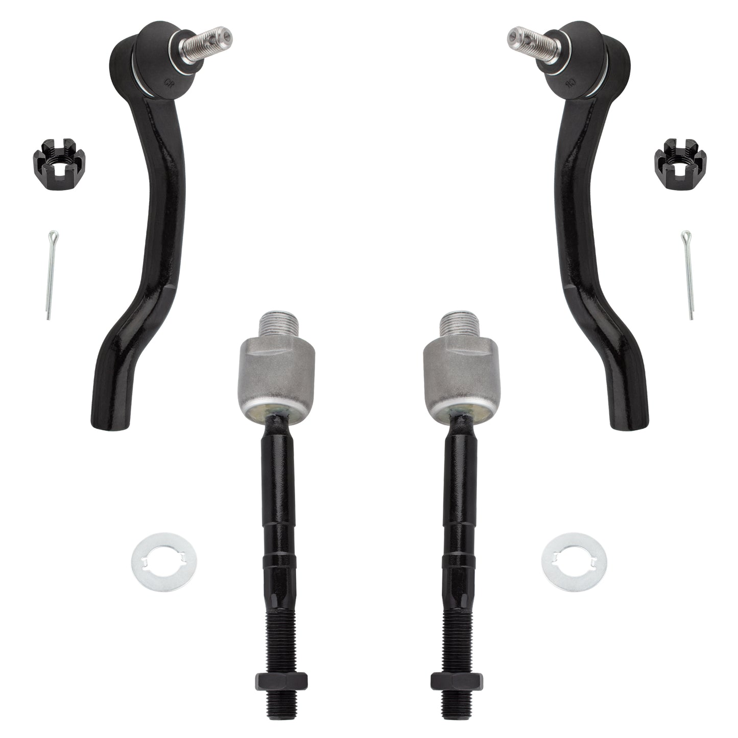 BOXI 4pcs Front Inner Outer Tie Rod Kit Fit for Honda Civic 2012 2013 2014 2015