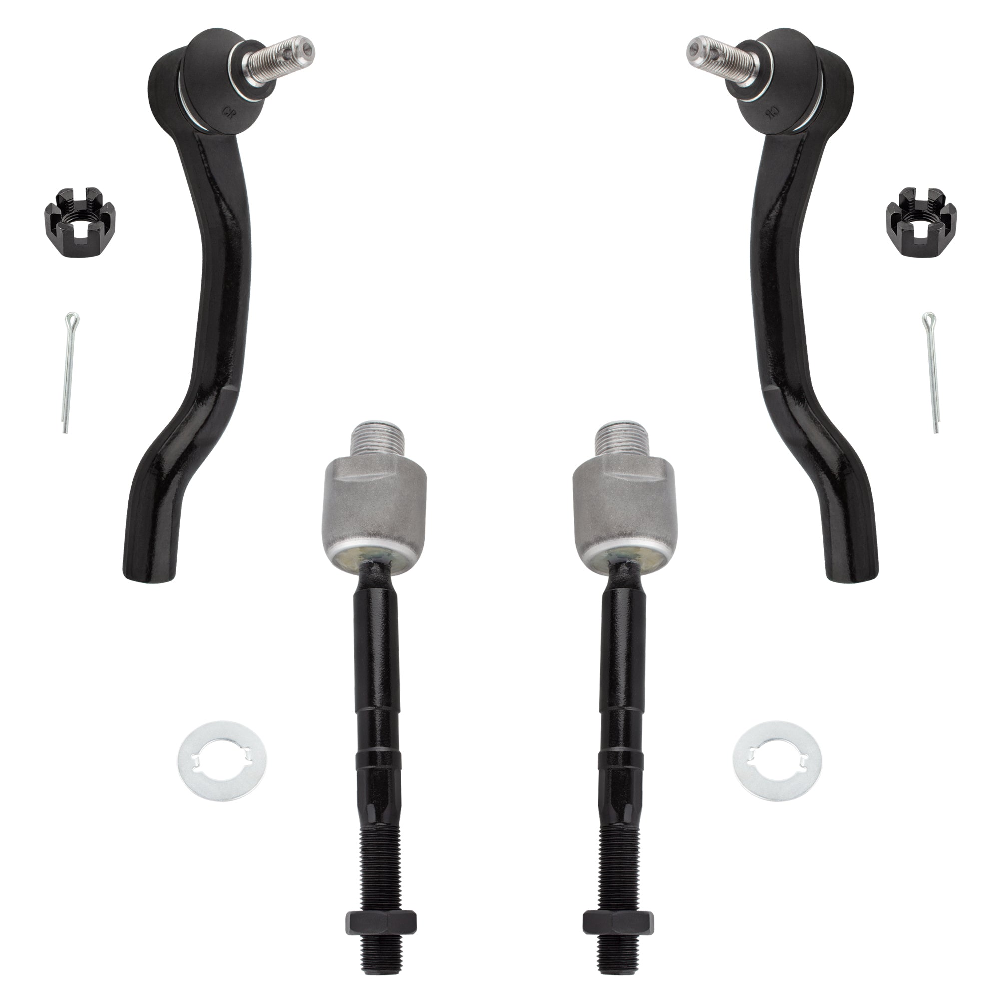 BOXI 4pcs Front Inner Outer Tie Rod Kit Fit for Honda Civic 2012 2013 2014 2015