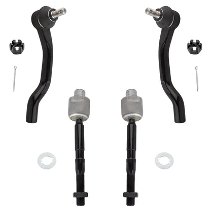BOXI 4pcs Front Inner Outer Tie Rod Kit Fit for Honda Civic 2012 2013 2014 2015
