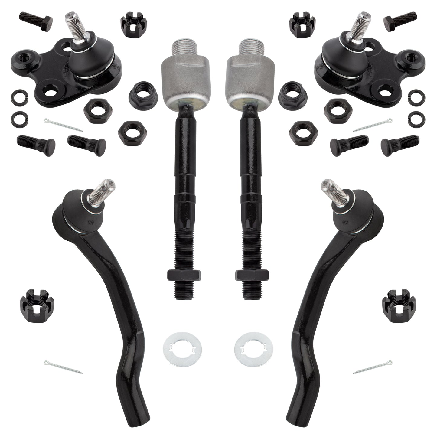 BOXI 6pcs Front Inner Outer Tie Rod Lower Ball Joints Fit for Honda Civic 2012 2013 2014 2015 1.8L
