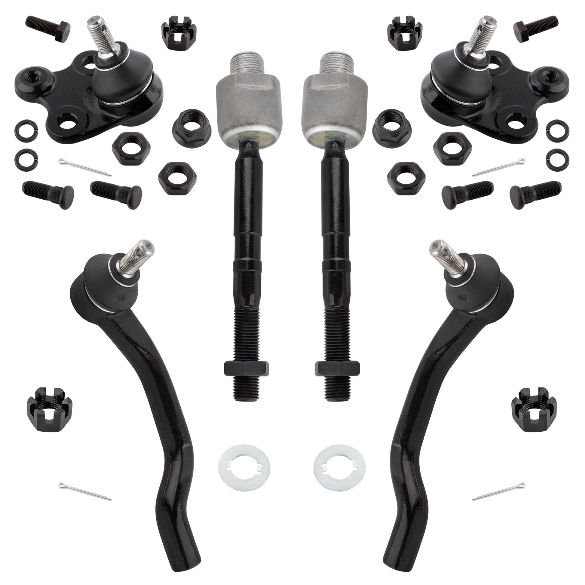 BOXI 6pcs Front Inner Outer Tie Rod Lower Ball Joints Fit for Honda Civic 2012 2013 2014 2015 1.8L