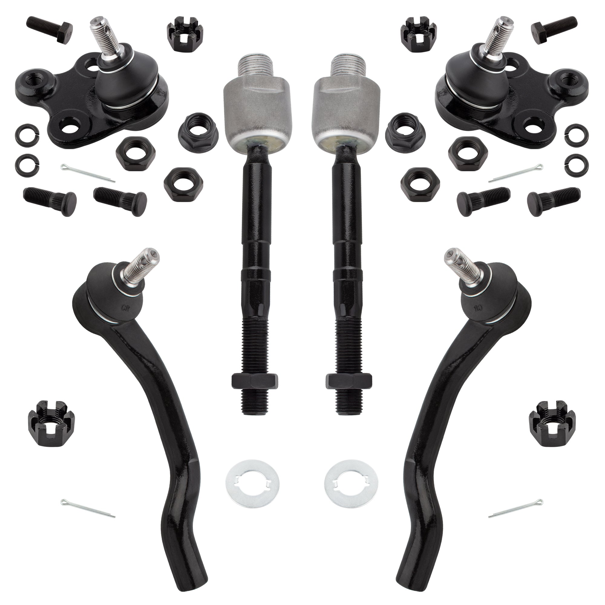 BOXI 6pcs Front Inner Outer Tie Rod Lower Ball Joints Fit for Honda Civic 2012 2013 2014 2015 1.8L