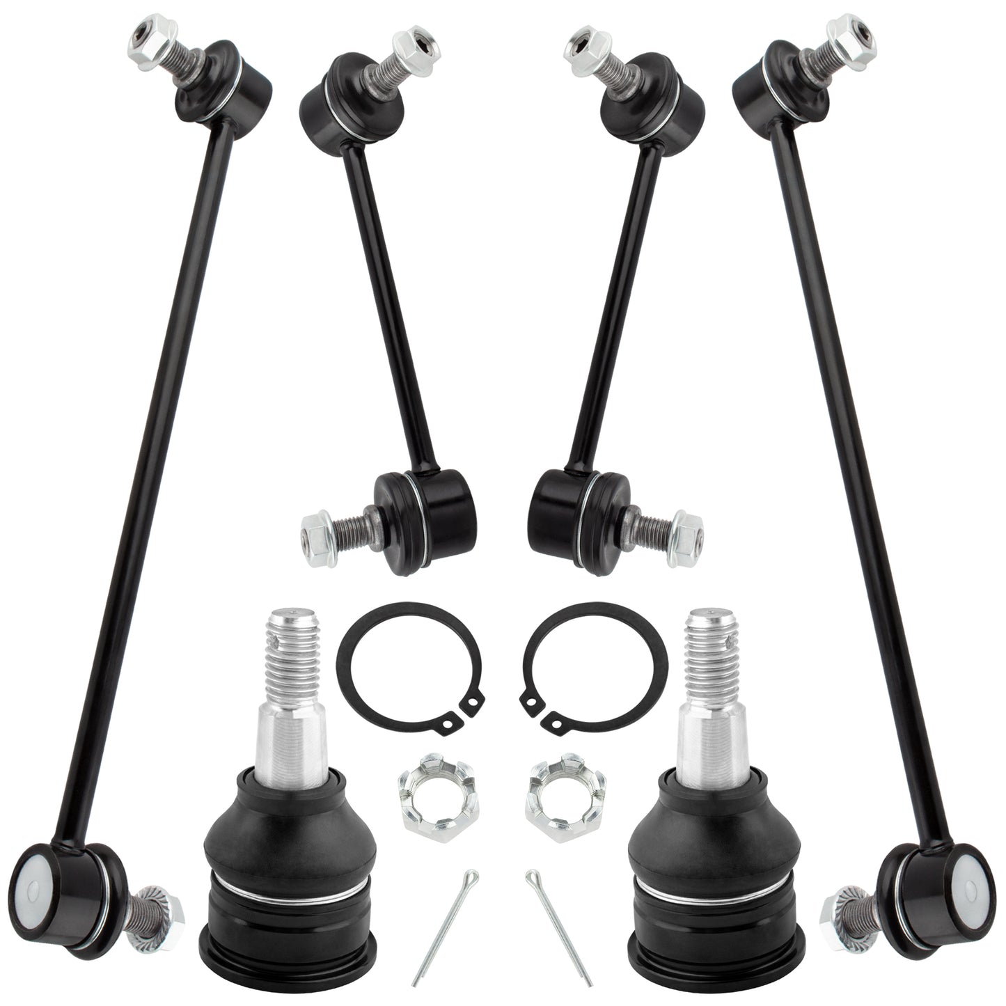 BOXI (Set of 6) Front & Rear Stabilizer Sway Bar End Links + Front Lower Ball Joints Fit for Acura