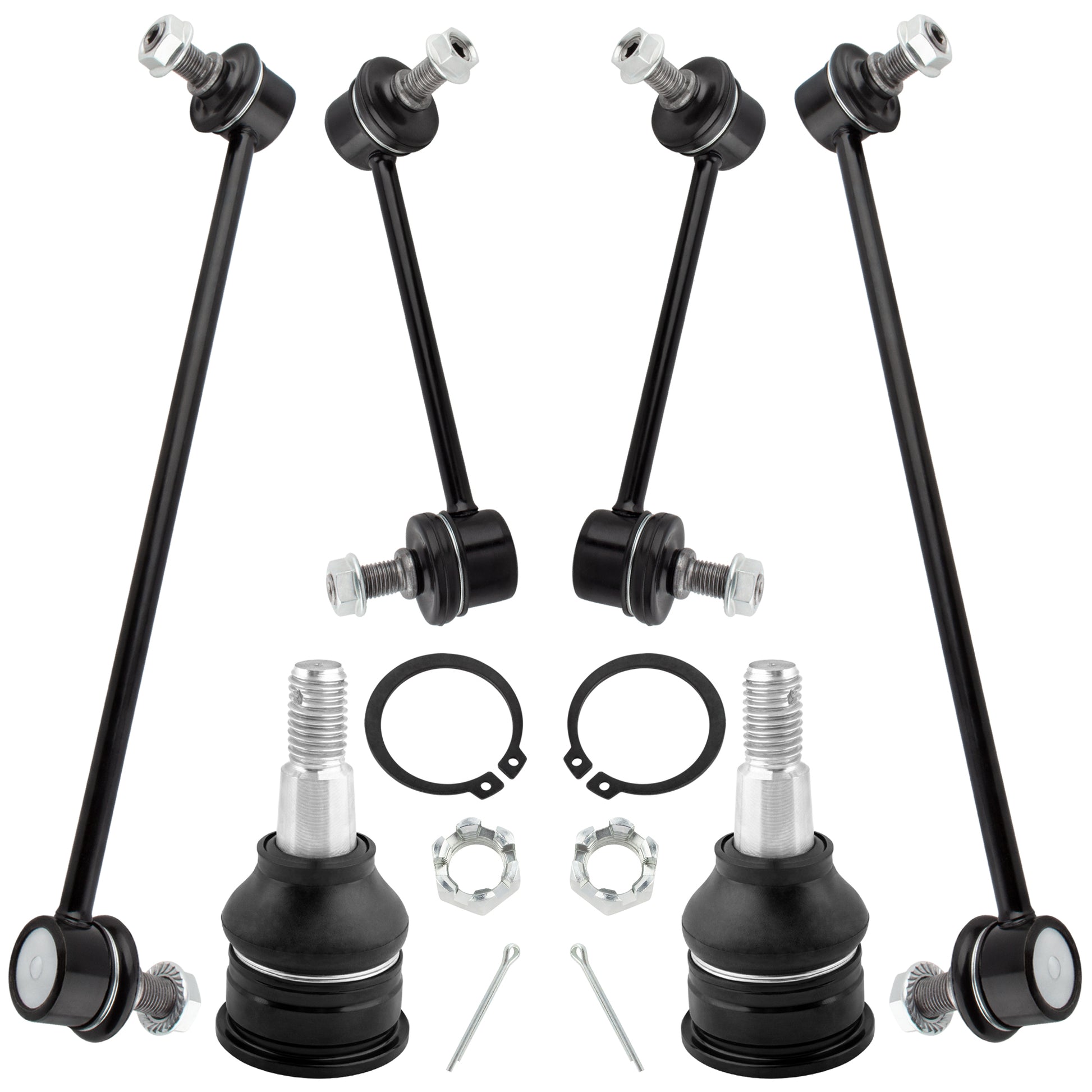 BOXI (Set of 6) Front & Rear Stabilizer Sway Bar End Links + Front Lower Ball Joints Fit for Acura