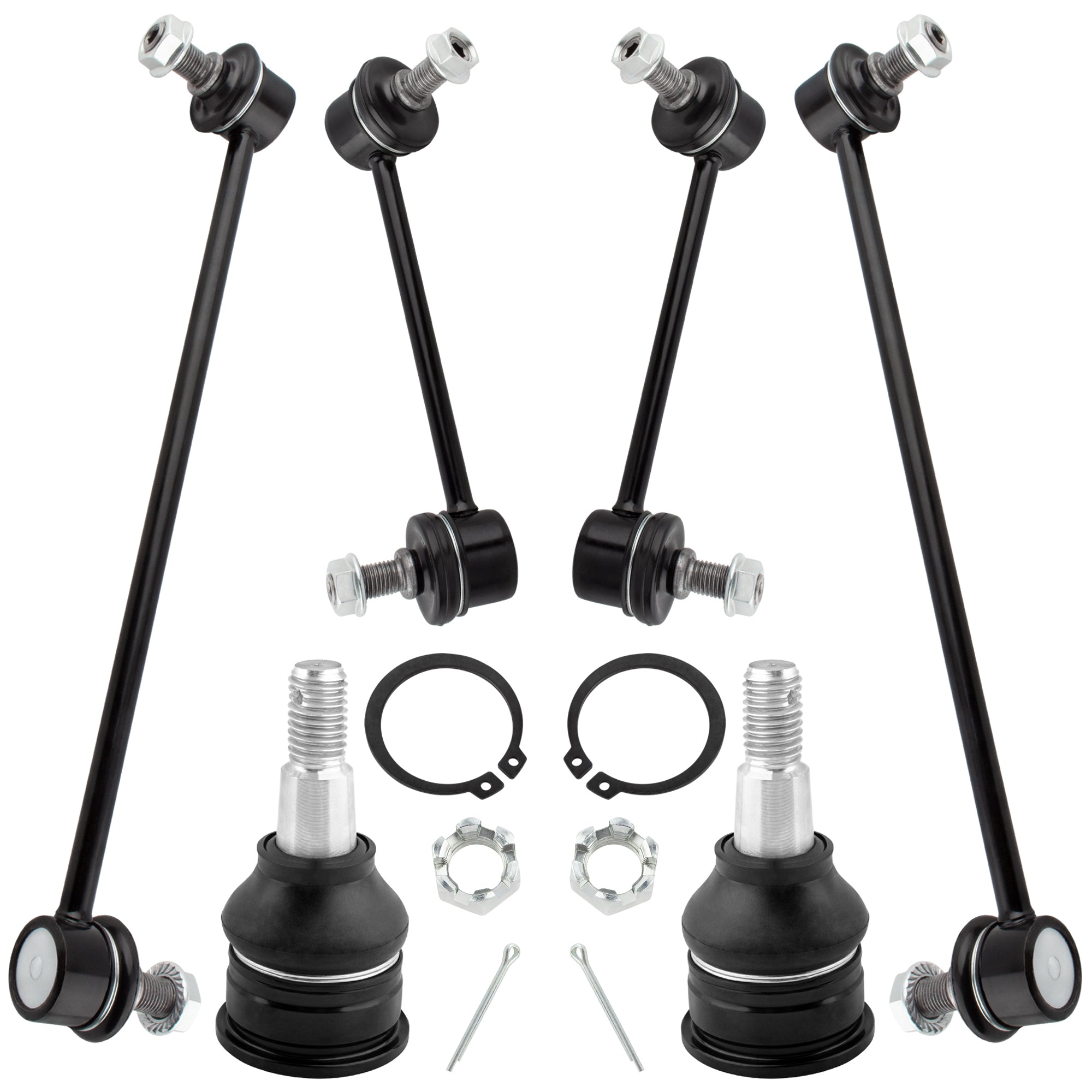 BOXI (Set of 6) Front & Rear Stabilizer Sway Bar End Links + Front Lower Ball Joints Fit for Acura