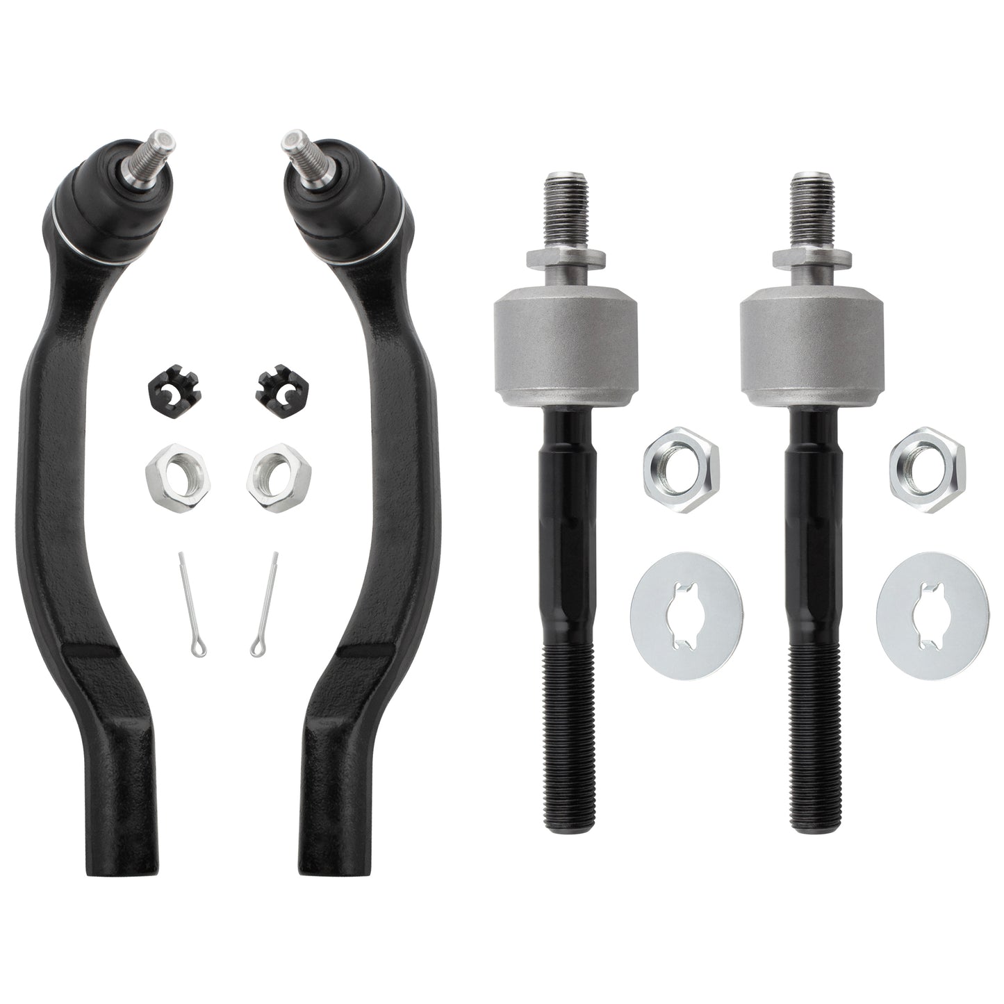 BOXI (Set of 4) Front Inner & Outer Tie Rod Ends Fit for Acura CL 1997 1998 1999 for Honda Accord