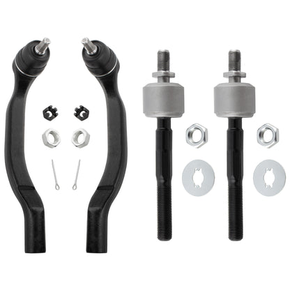 BOXI (Set of 4) Front Inner & Outer Tie Rod Ends Fit for Acura CL 1997 1998 1999 for Honda Accord